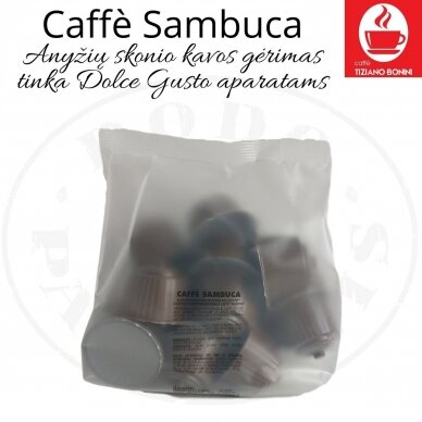 Caffe Bonini – Sambuca – Aniksella maustetut kahvijuomakapselit – Sopii DOLCE GUSTO -koneisiin. 1