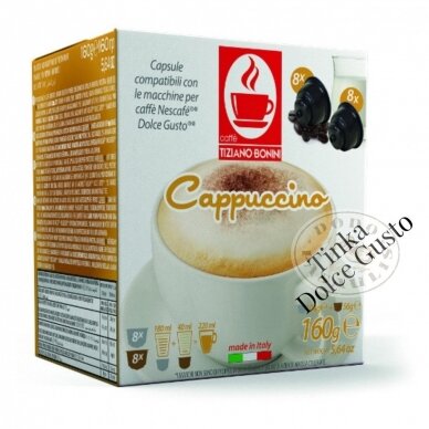 Caffe Bonini – Cappuccino – Kapučino, kavos kapsulės – Dolce Gusto®* aparatams