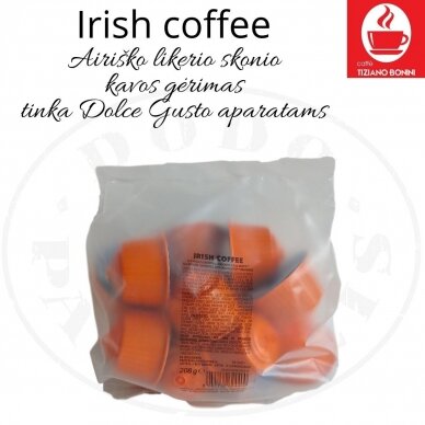 Caffe Bonini – Irish coffee – Airiško likerio skonio kavos gėrimo kapsulės – Dolce Gusto®* aparatams 1