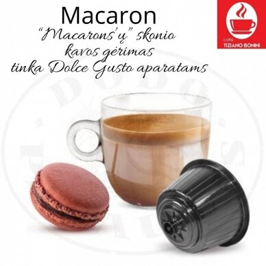 Caffe Bonini – Macaron – “Macarons’ų” skonio kavos gėrimo kapsulės – Dolce Gusto®* aparatams