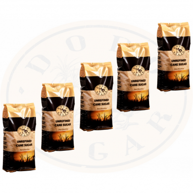 Brown cane sugar - 5 packs x 1 kg from Mauritius LIGHT DEMERARA "DODO SUGAR"