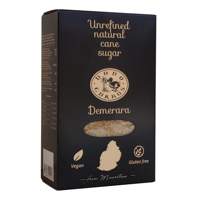 Brūnais cukurs DEMERARA - 500 g "DODO SUGAR"