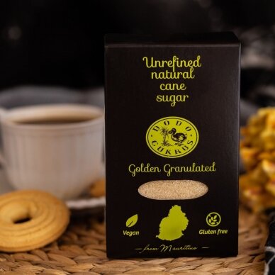 Šviesus rudas cukrus GOLDEN GRANULATED – 500 g iš Mauricijaus ,,DODO SUGAR” 1