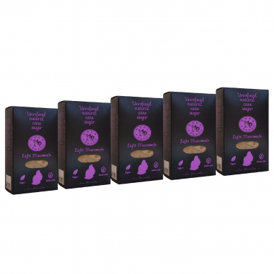 Brown sugar LIGHT MUSCOVADO - 5 packages x 500 g "DODO SUGAR"