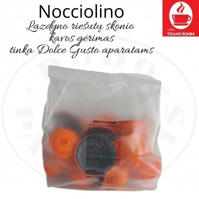 Caffe Bonini – Nocciolino – Lazdyno riešutų skonio kavos gėrimo kapsulės – Dolce Gusto®* aparatams 1