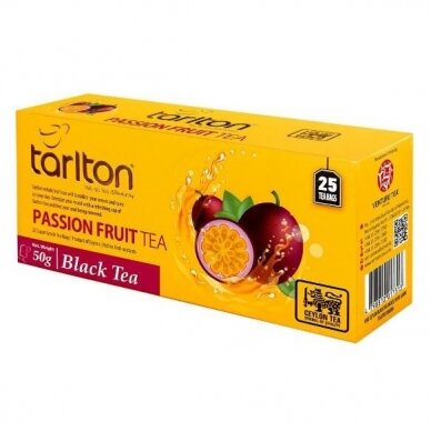 Passion Fruit, Tarlton Ceilonas melnā tēja maisiņos, 25 gab