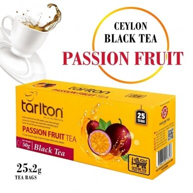 Passion Fruit, Tarlton Ceilonas melnā tēja maisiņos, 25 gab 1